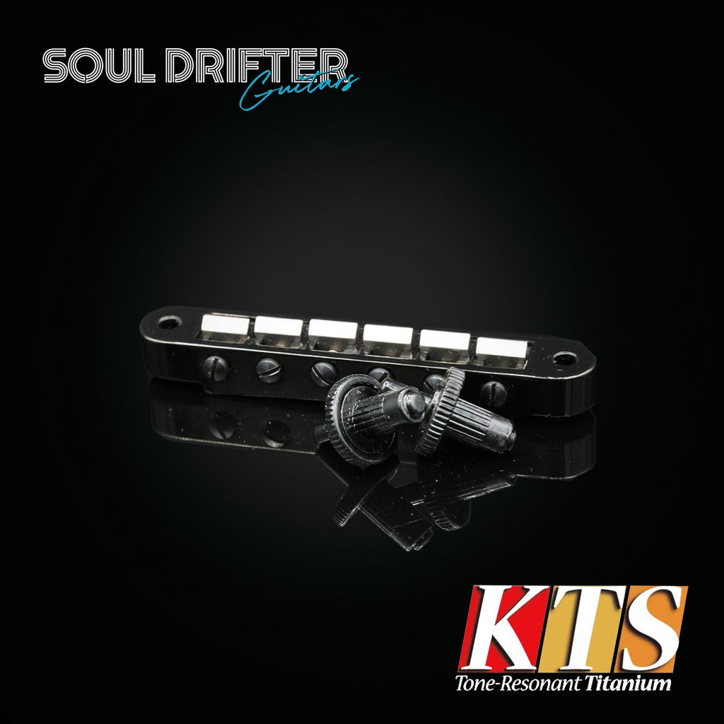 KTS Gibson® Nashville Style Tune-O-Matic Bridge Set with Titanium Saddles (PR-06 set) - Black Finish