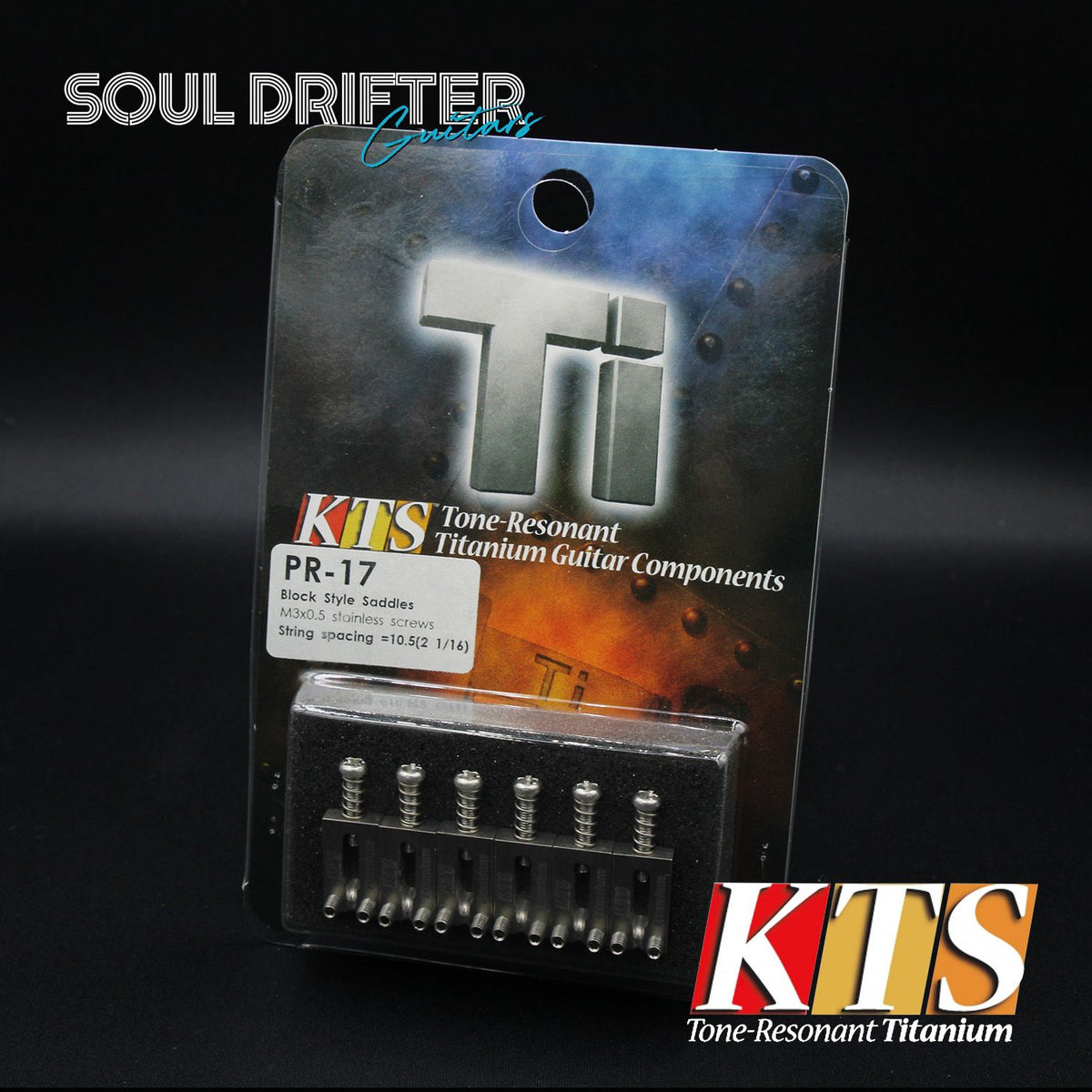 KTS Titanium Block Saddle Set For Strat® Style Bridge (PR-17)