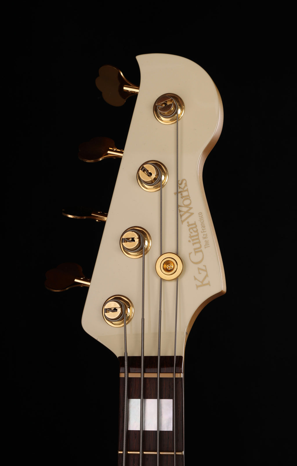 KZ Guitar Works The KZ Francisco Jed Elliott Signature Precision Bass Vintage White