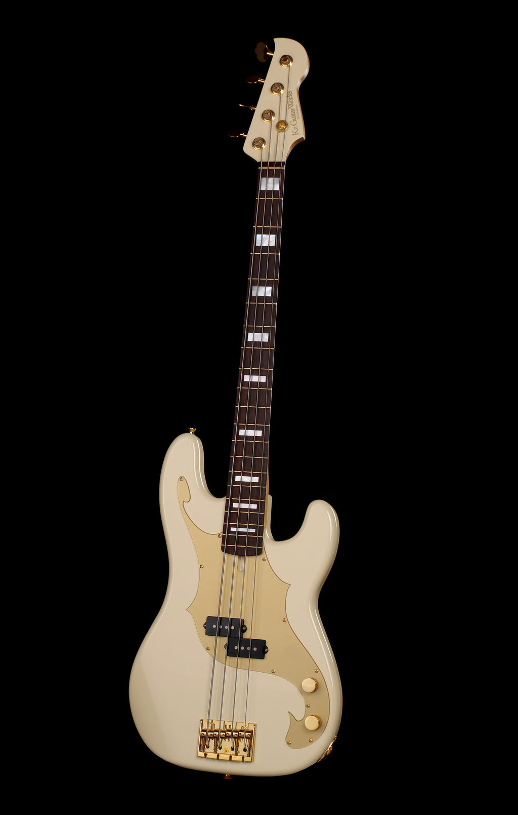 KZ Guitar Works The KZ Francisco Jed Elliott Signature Precision Bass Vintage White