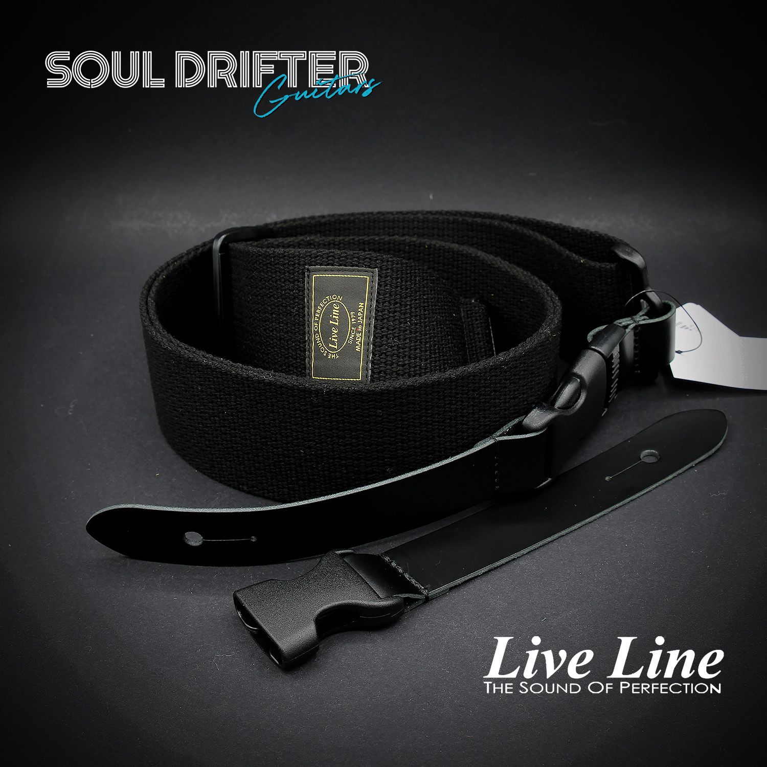 Live Line Clip System Series  Guitar Strap - Black