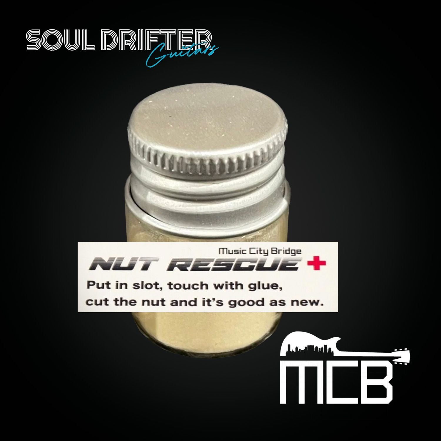 Music City Bridge Nut Rescue™ Kit, Lubricated Nut Repair Powder - Cream