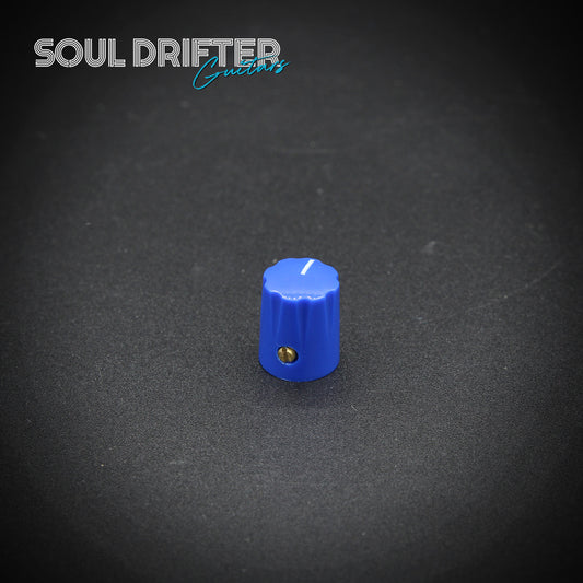 Tesi Mini Pedal Knob with Scalloped Edge and Set Screw - Blue