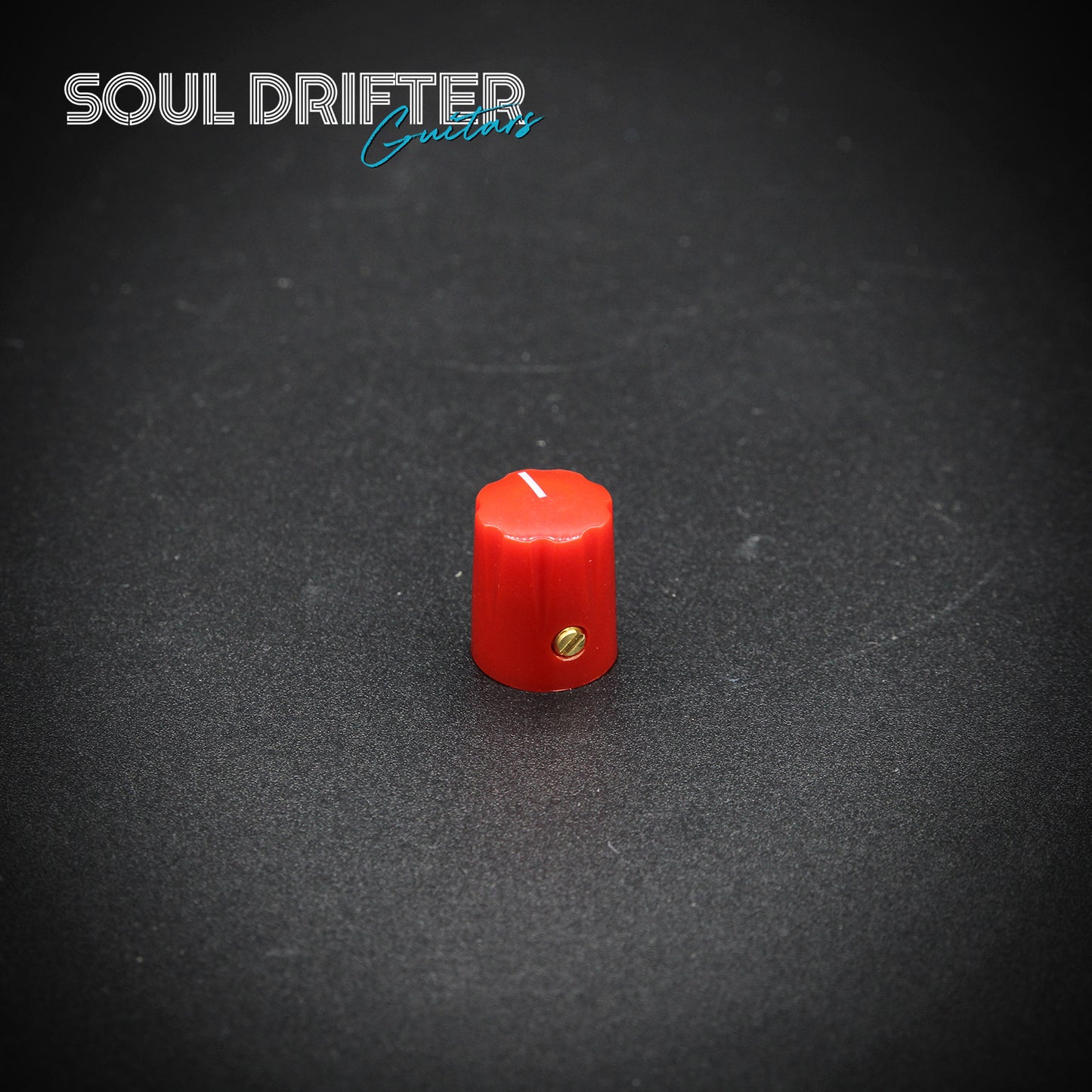 Mini Pedal Knob with Scalloped Edge and Set Screw - Red