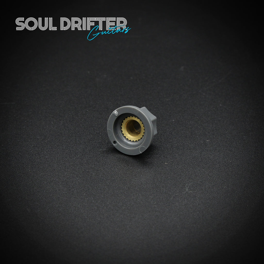 Tesi Plastic Mini Pedal Knob with Brass Insert and Set Screw - Dark Gray