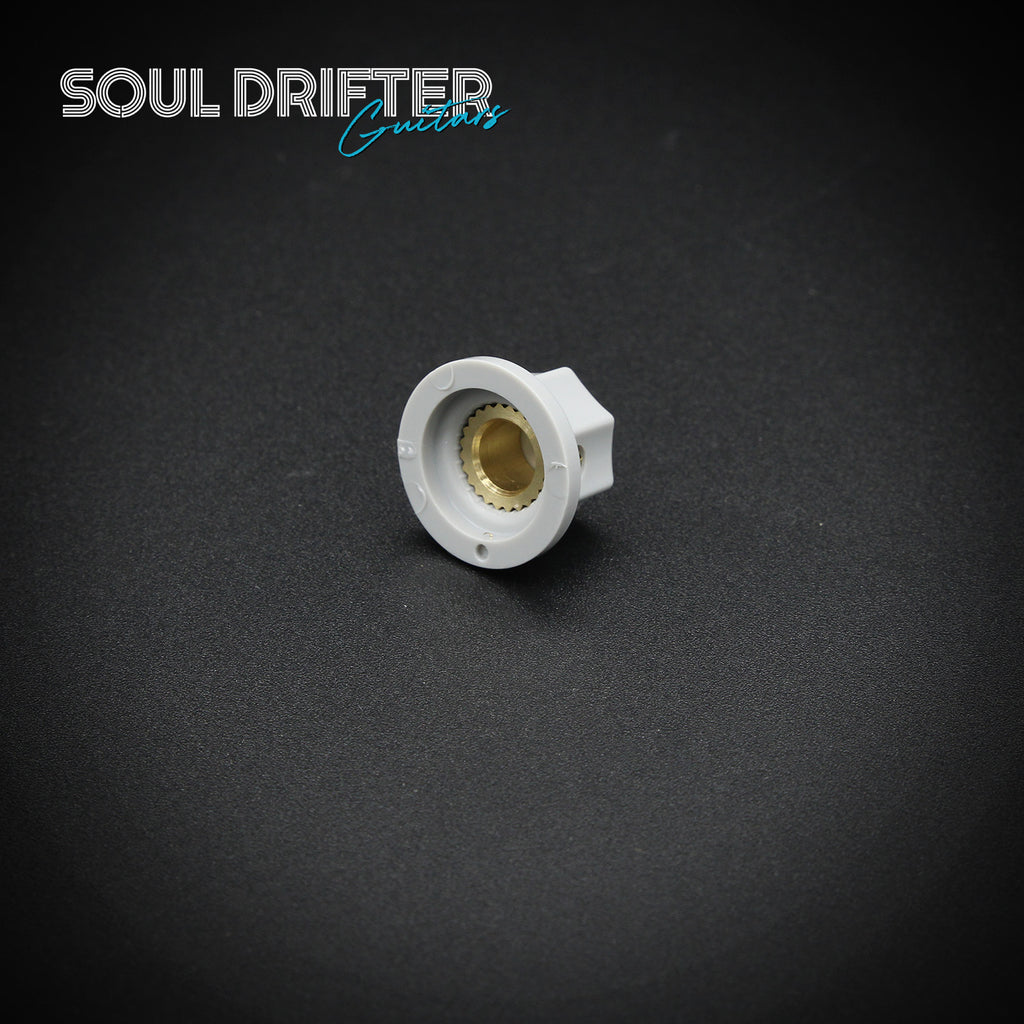Tesi Plastic Mini Pedal Knob with Brass Insert and Set Screw - Light Gray