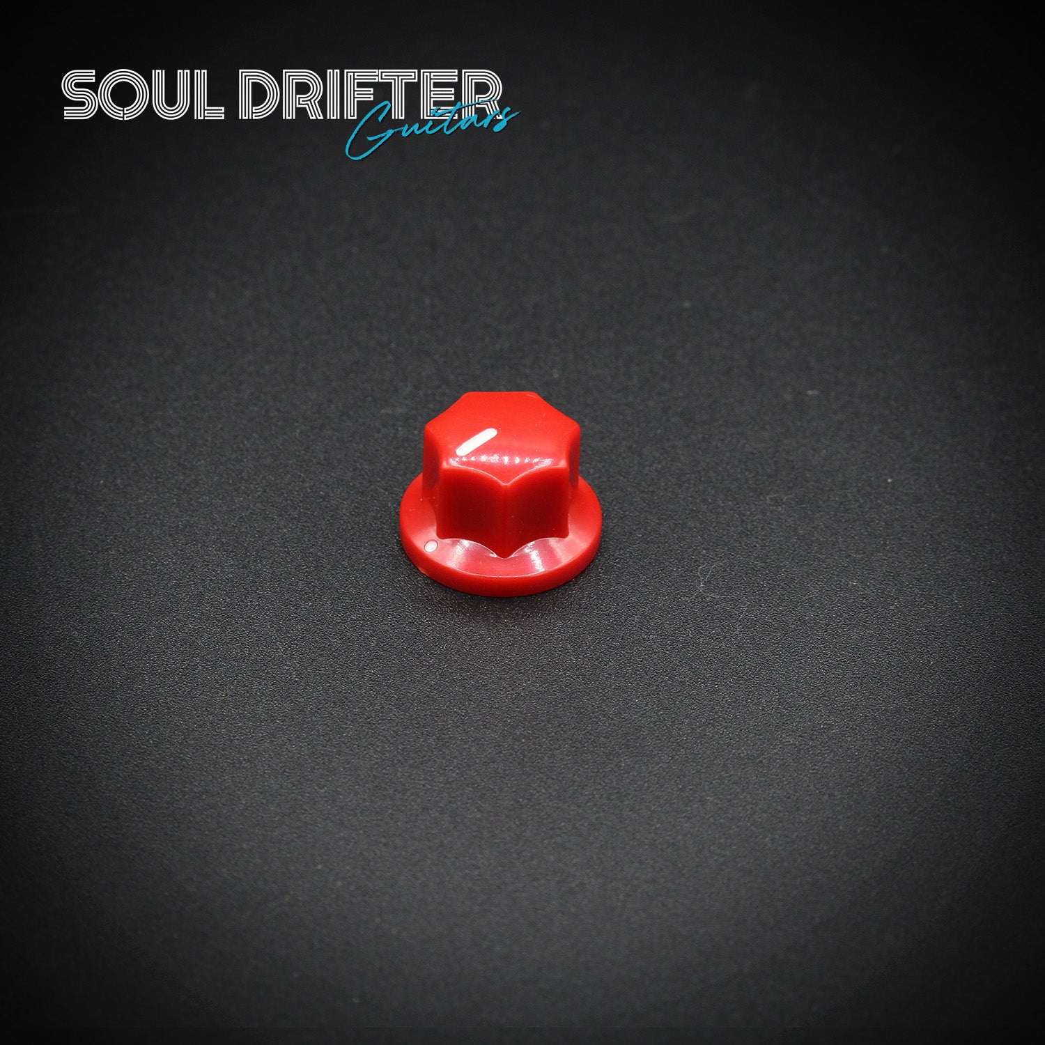 Tesi Plastic Mini Pedal Knob with Brass Insert and Set Screw - Red