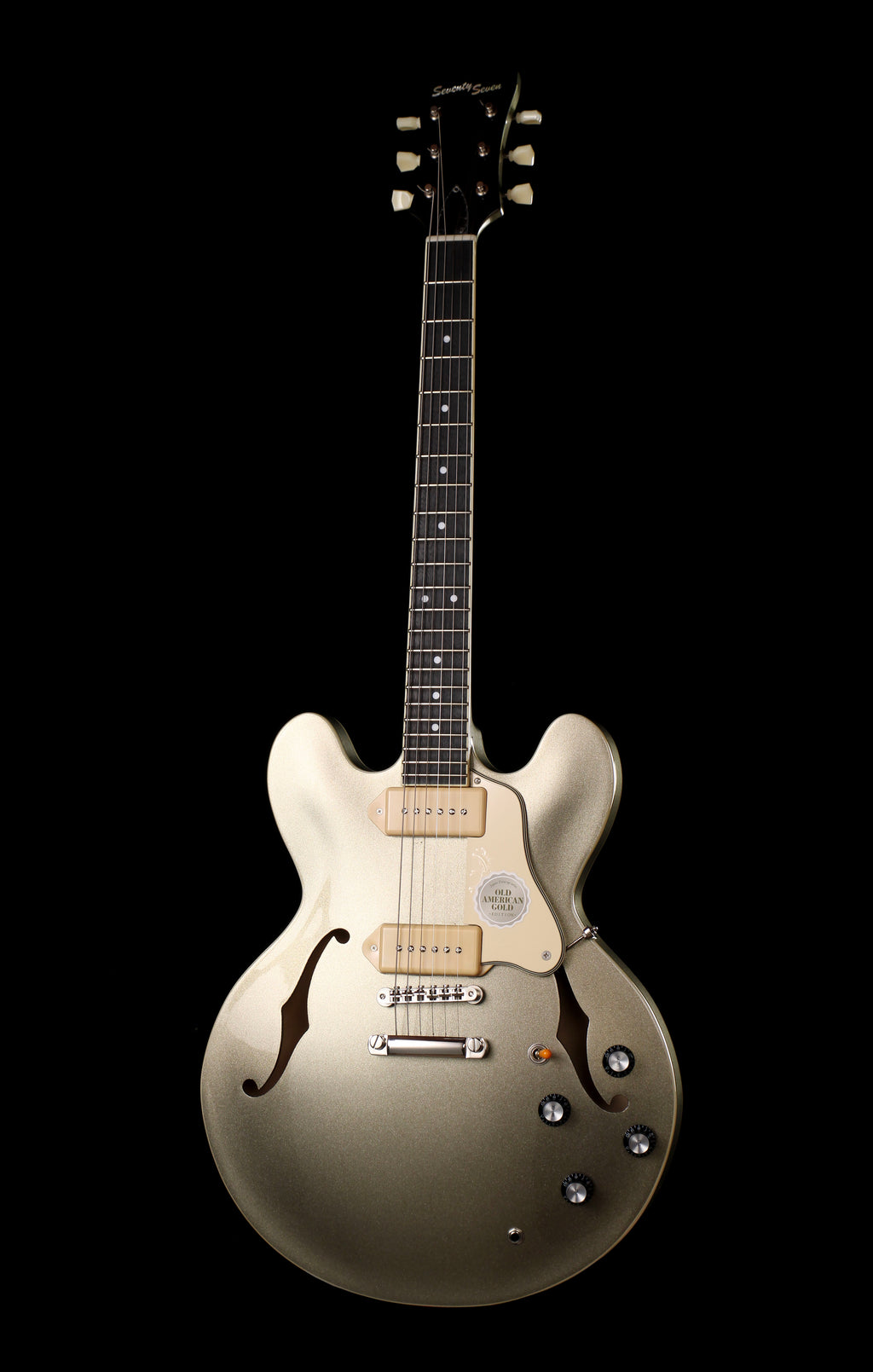 SeventySeven Guitars Exrubato-STD-S JT OAG ES-335 Old American Gold P90s