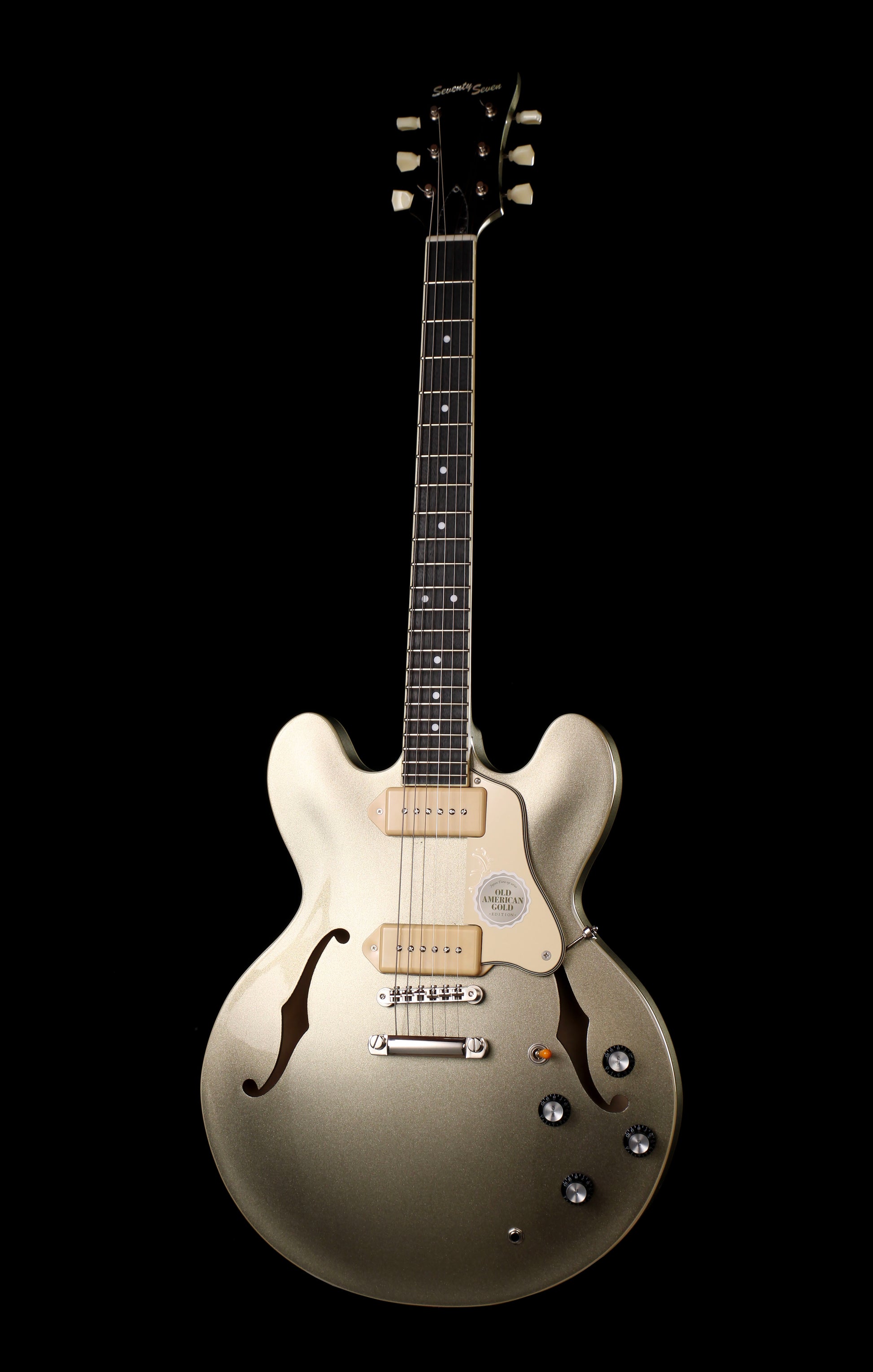 SeventySeven Guitars Exrubato-STD-S JT OAG ES-335 Old American Gold P90s