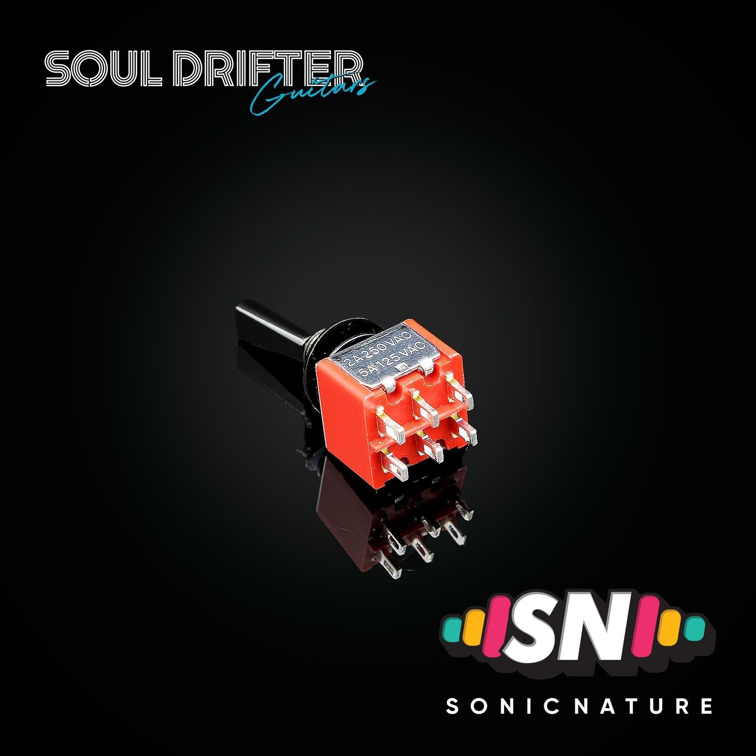 Sonic Nature 6MM Mini Toggle Switch DPDT - Black