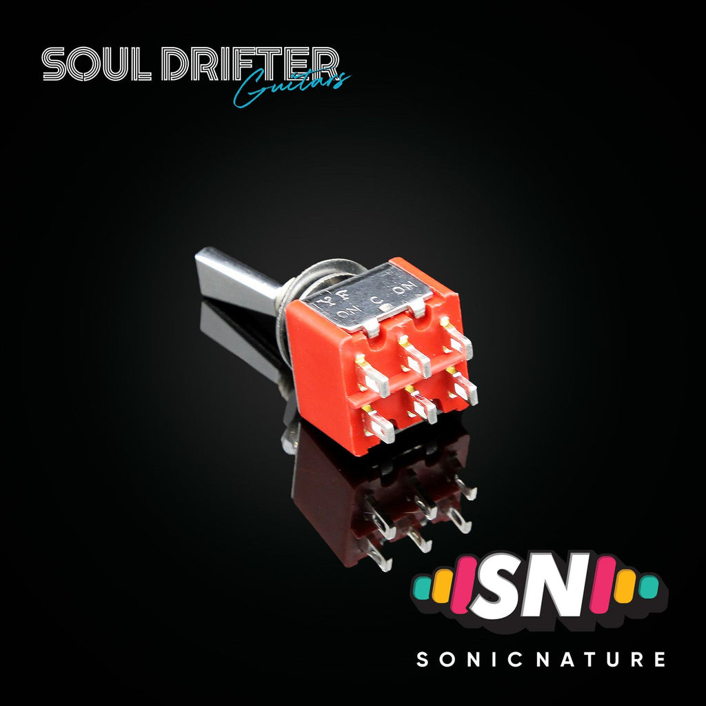 Sonic Nature 6MM Mini Toggle Switch DPDT - Chrome