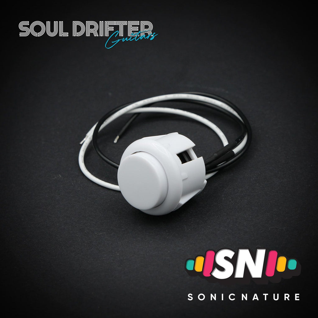 Sonic Nature Arcade Push Button Guitar Kill Switch - White