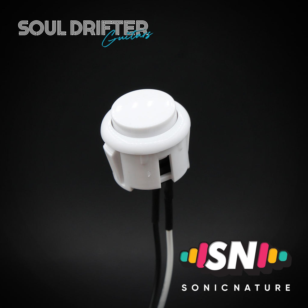 Sonic Nature Arcade Push Button Guitar Kill Switch - White