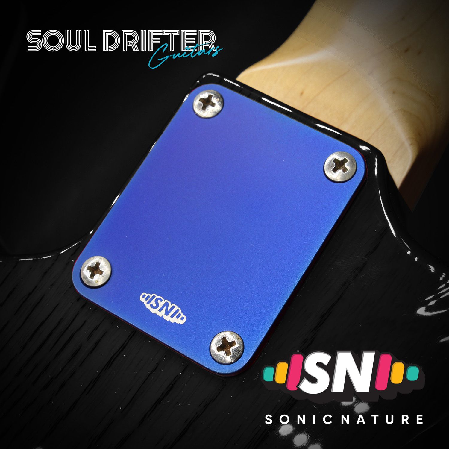 Sonic Nature GR2 Pure Titanium Neck Plate - Blue Flame