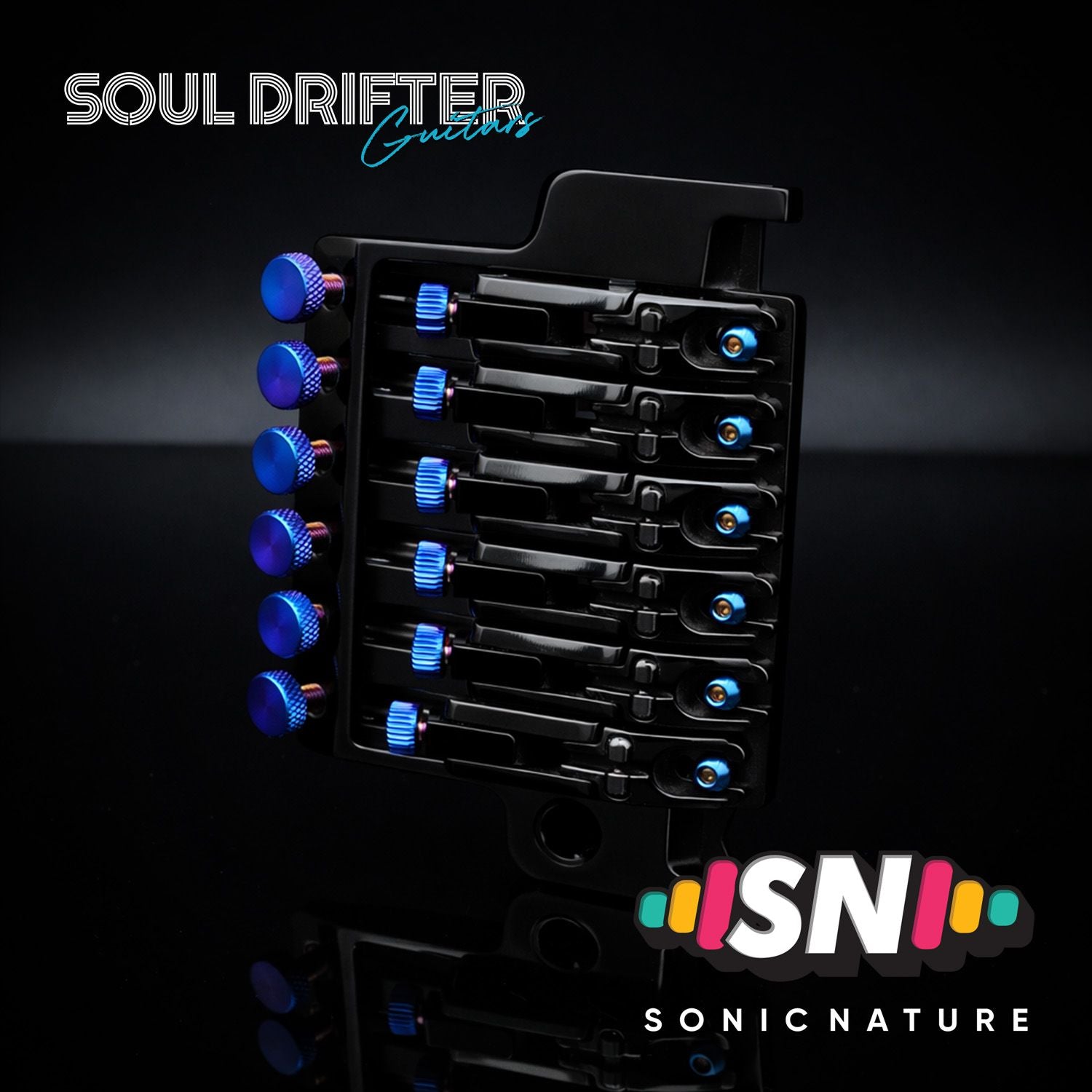 Sonic Nature GR5 Titanium Bridge Hardware Pack for Ibanez Edge - Blue Flame