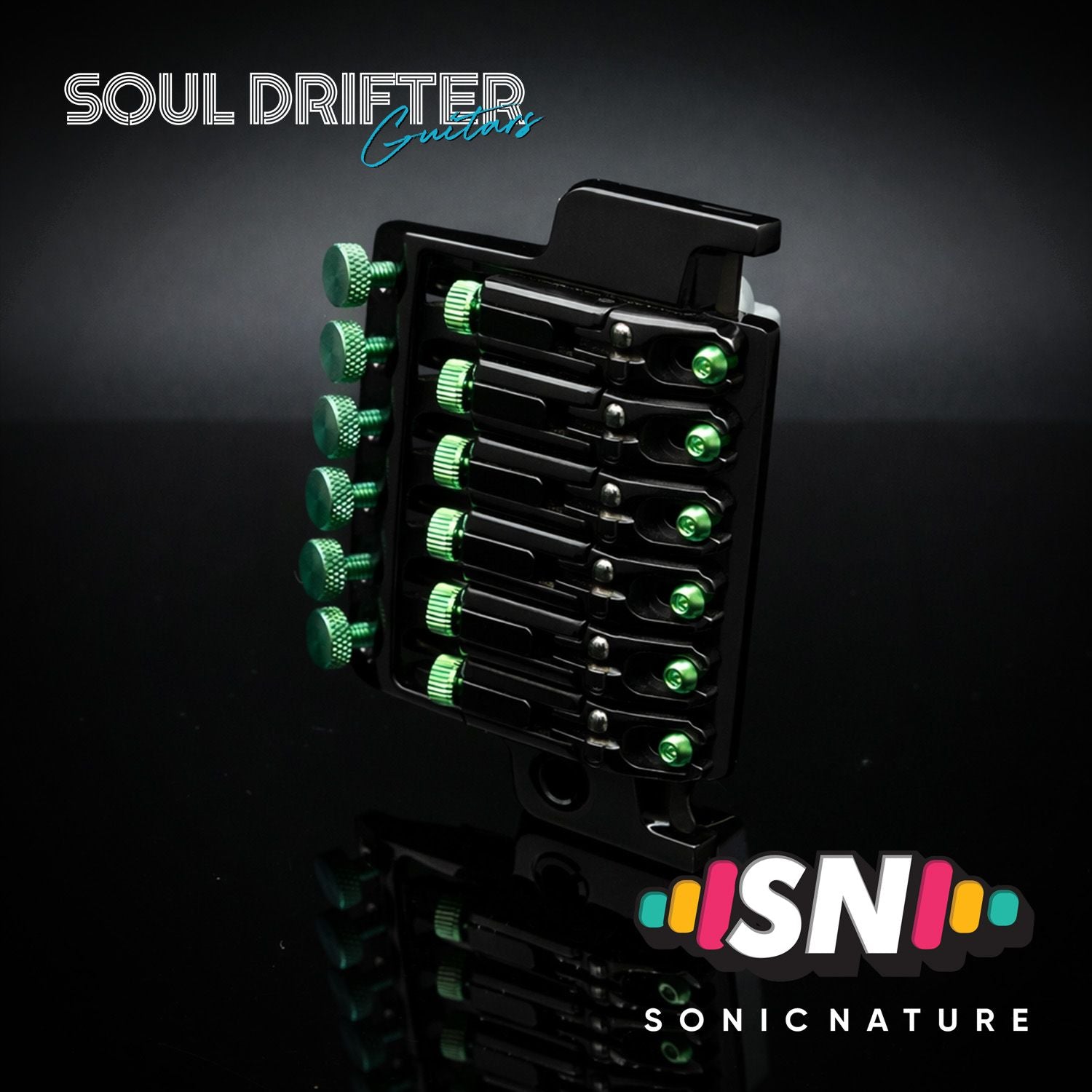 Sonic Nature GR5 Titanium Bridge Hardware Pack for Ibanez Edge - Green