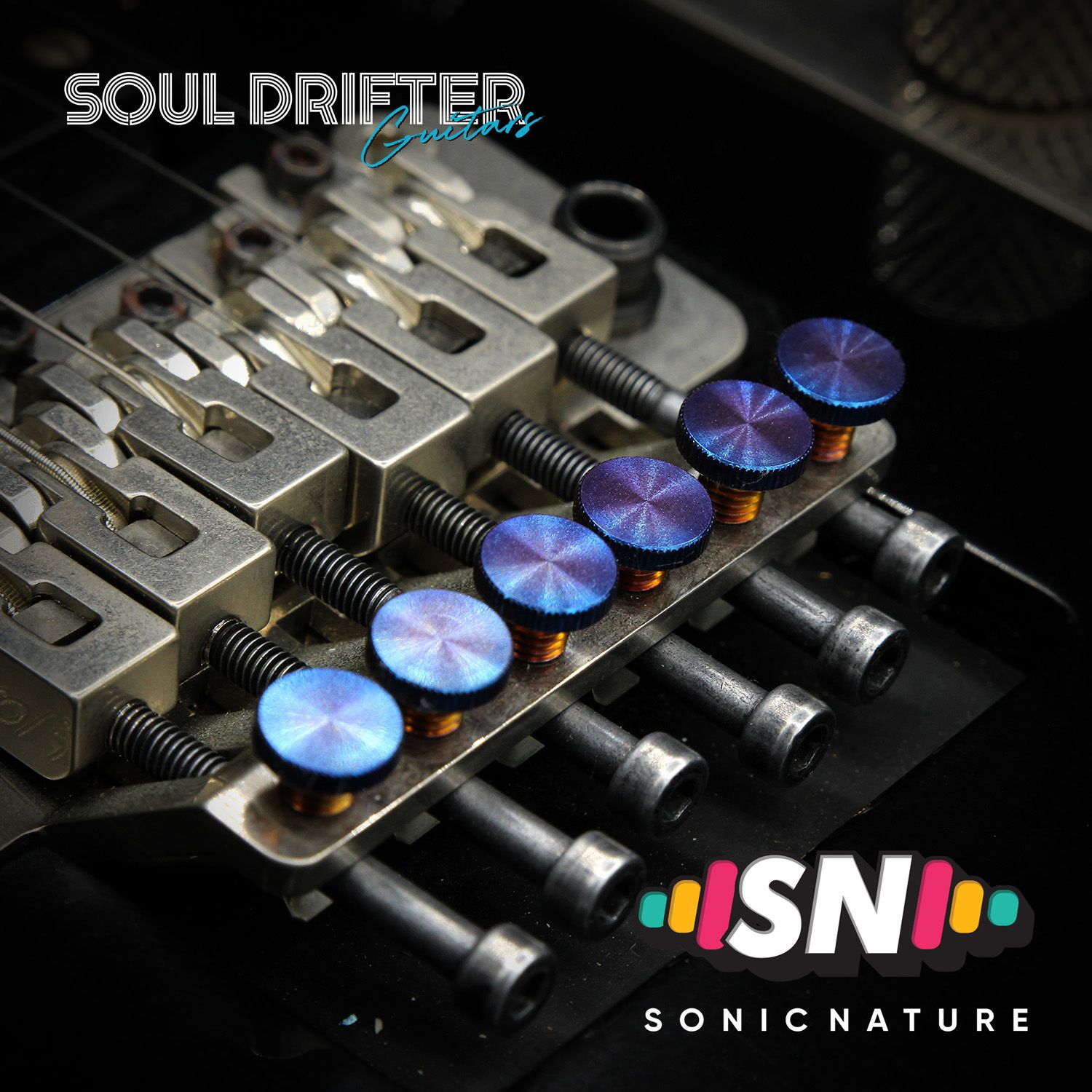Sonic Nature GR5 Titanium Fine-Tuning Screws for Floyd - Blue Flame