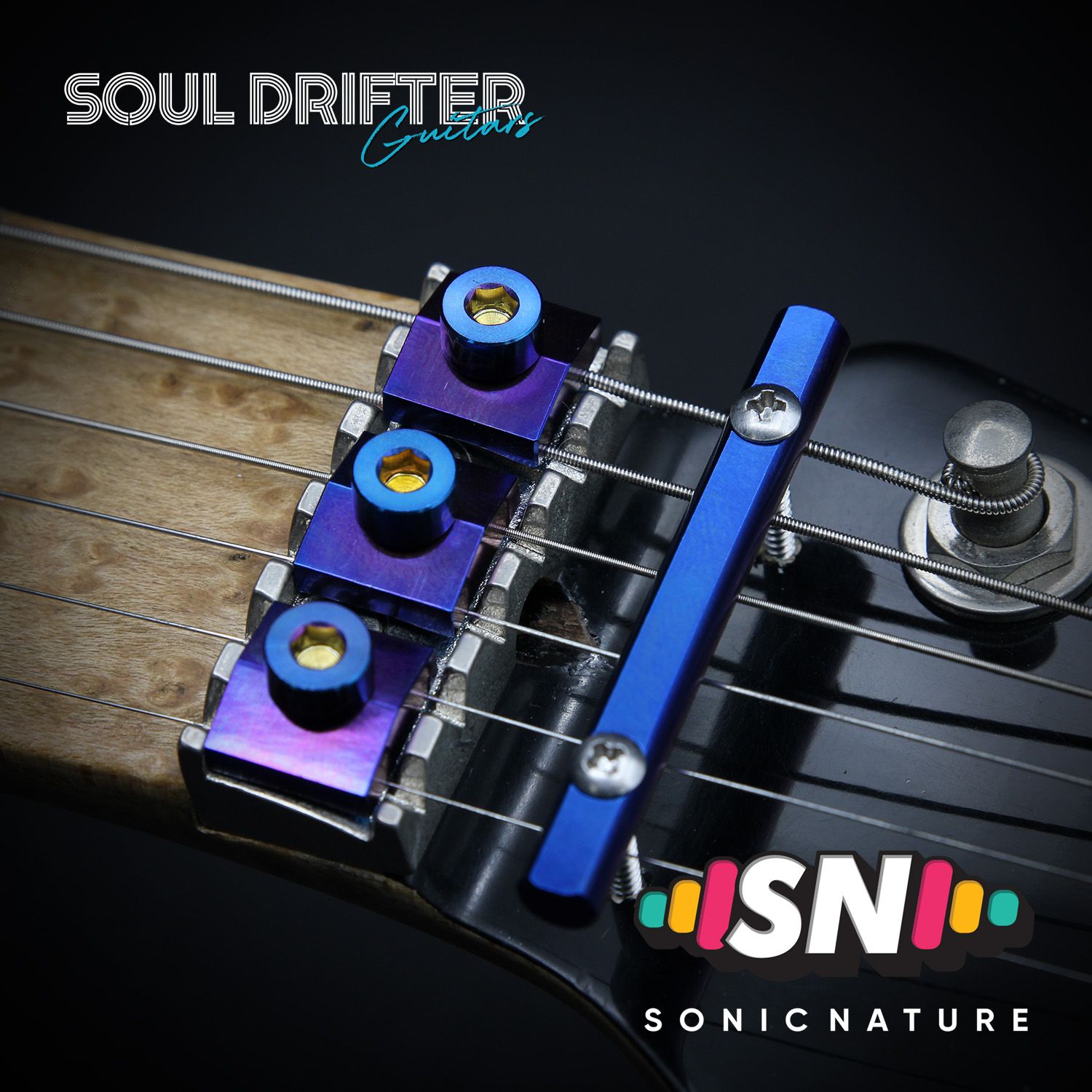 Sonic Nature GR5 Titanium Headstock Pack - Blue Flame