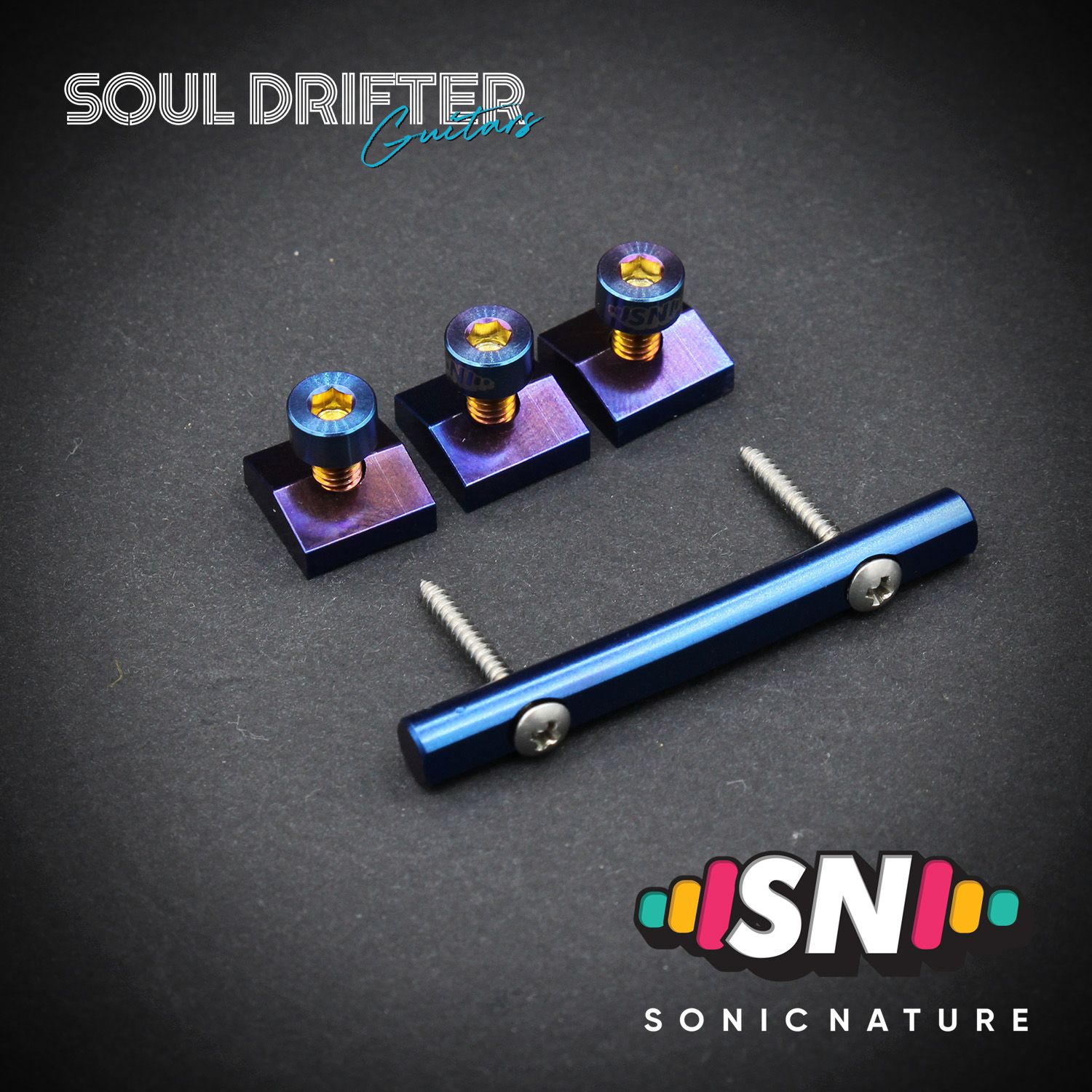 Sonic Nature GR5 Titanium Headstock Pack - Blue Flame