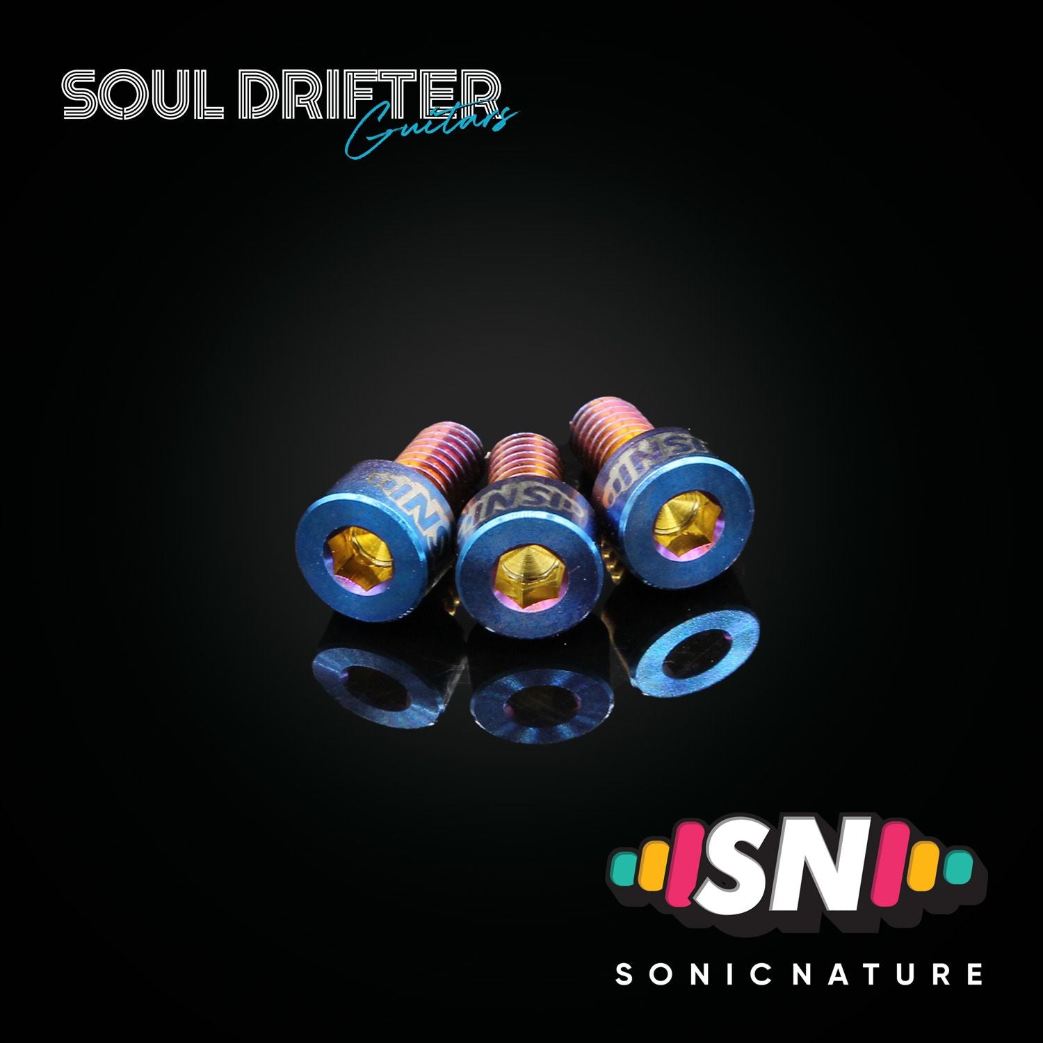 Sonic Nature GR5 Titanium Nut Clamp Screws - Blue Flame
