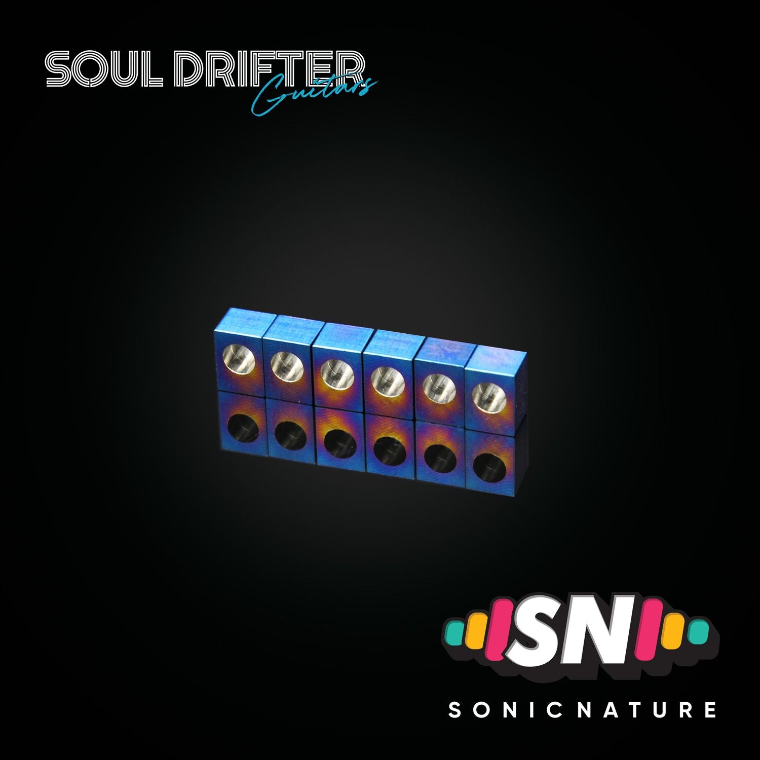 Sonic Nature GR5 Titanium Saddle Inserts for Gotoh® GE1996T - Blue Flame