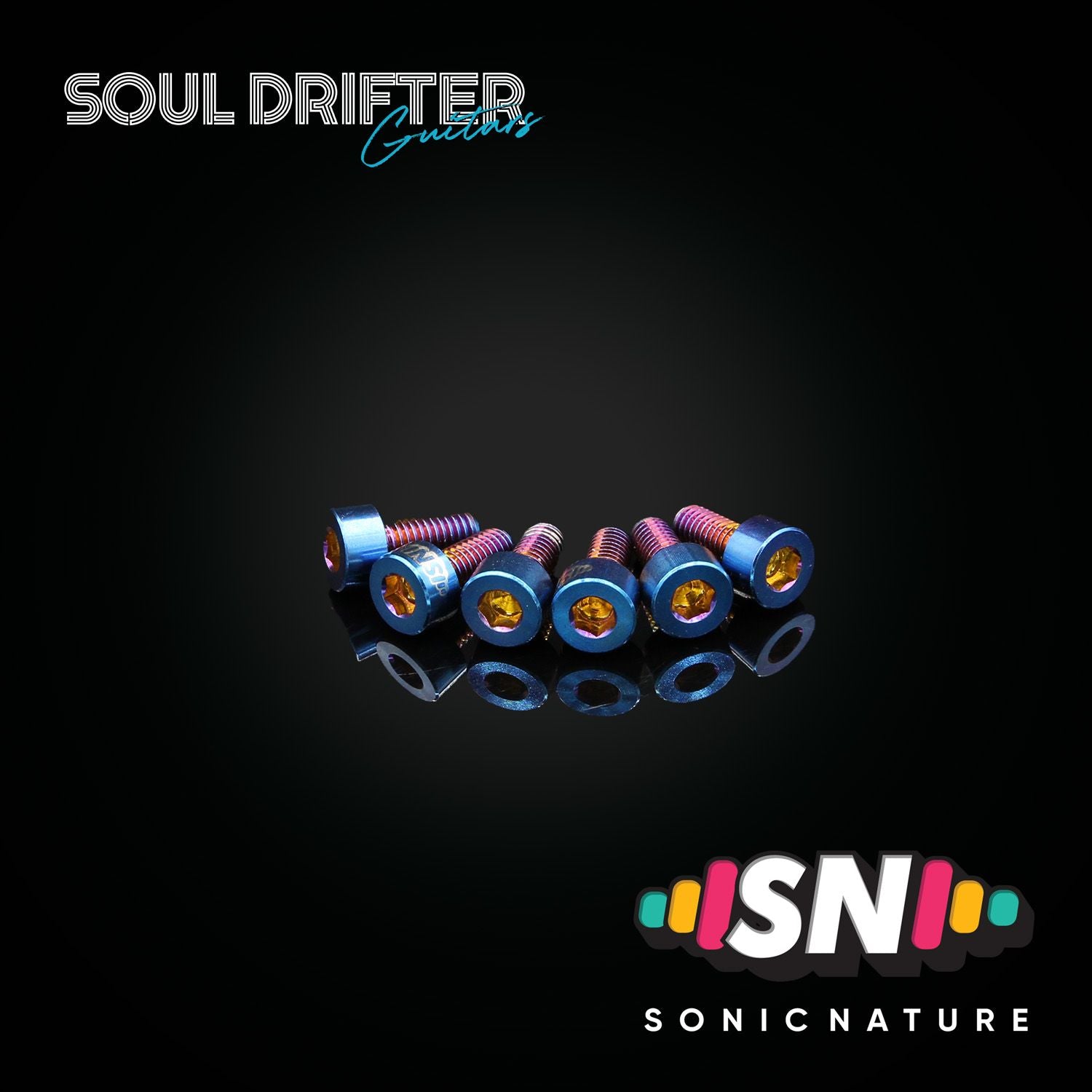 Sonic Nature GR5 Titanium Saddle Screws for Floyd - Blue Flame