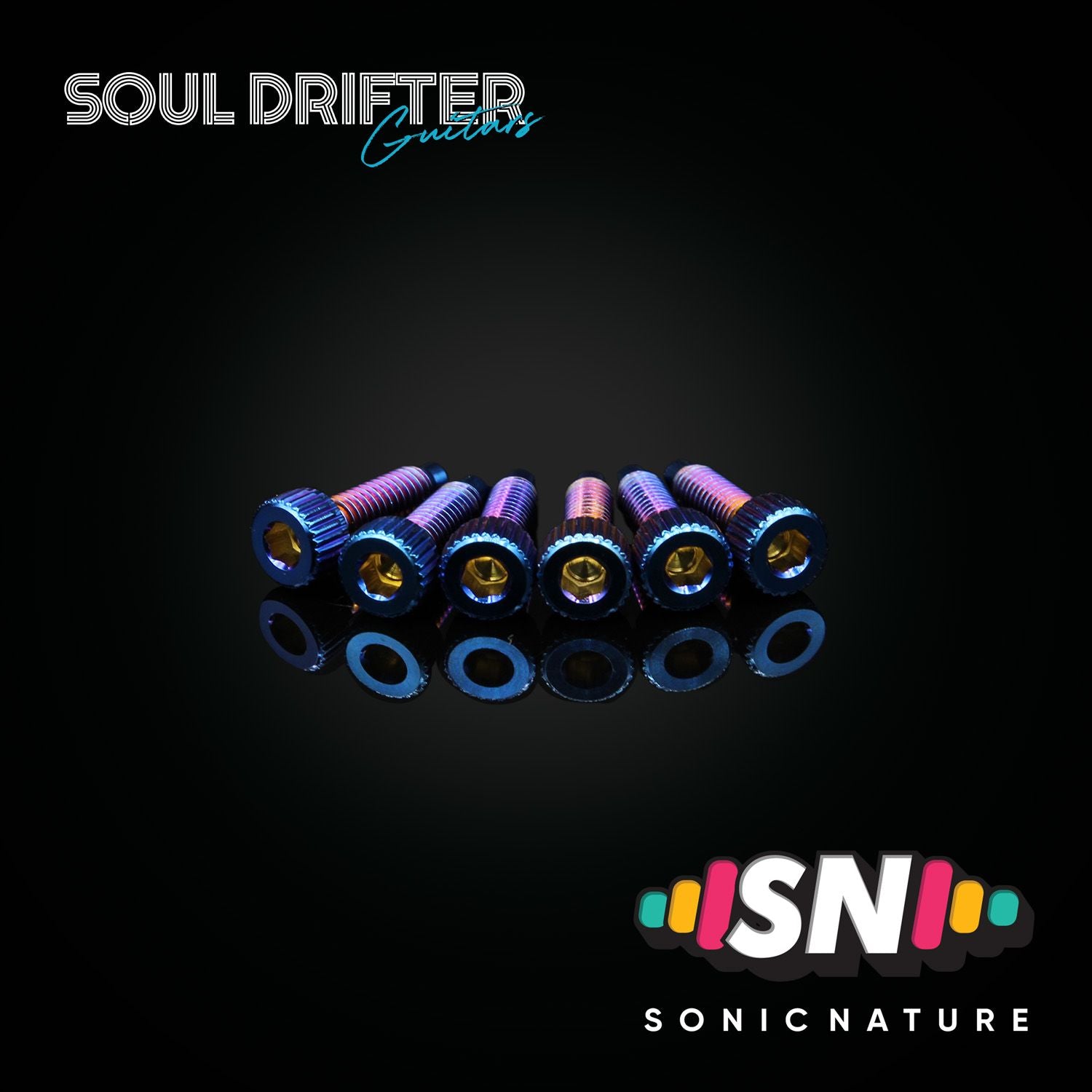 Sonic Nature GR5 Titanium String Lock Screws for Ibanez Edge - Blue Flame