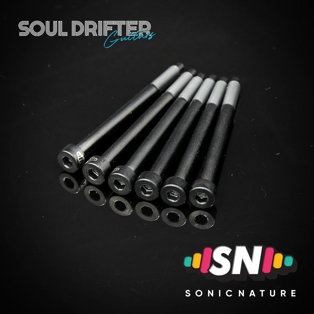 Sonic Nature GR5 Titanium XL String Lock Screws for D Tuners / Longer Applications - Black