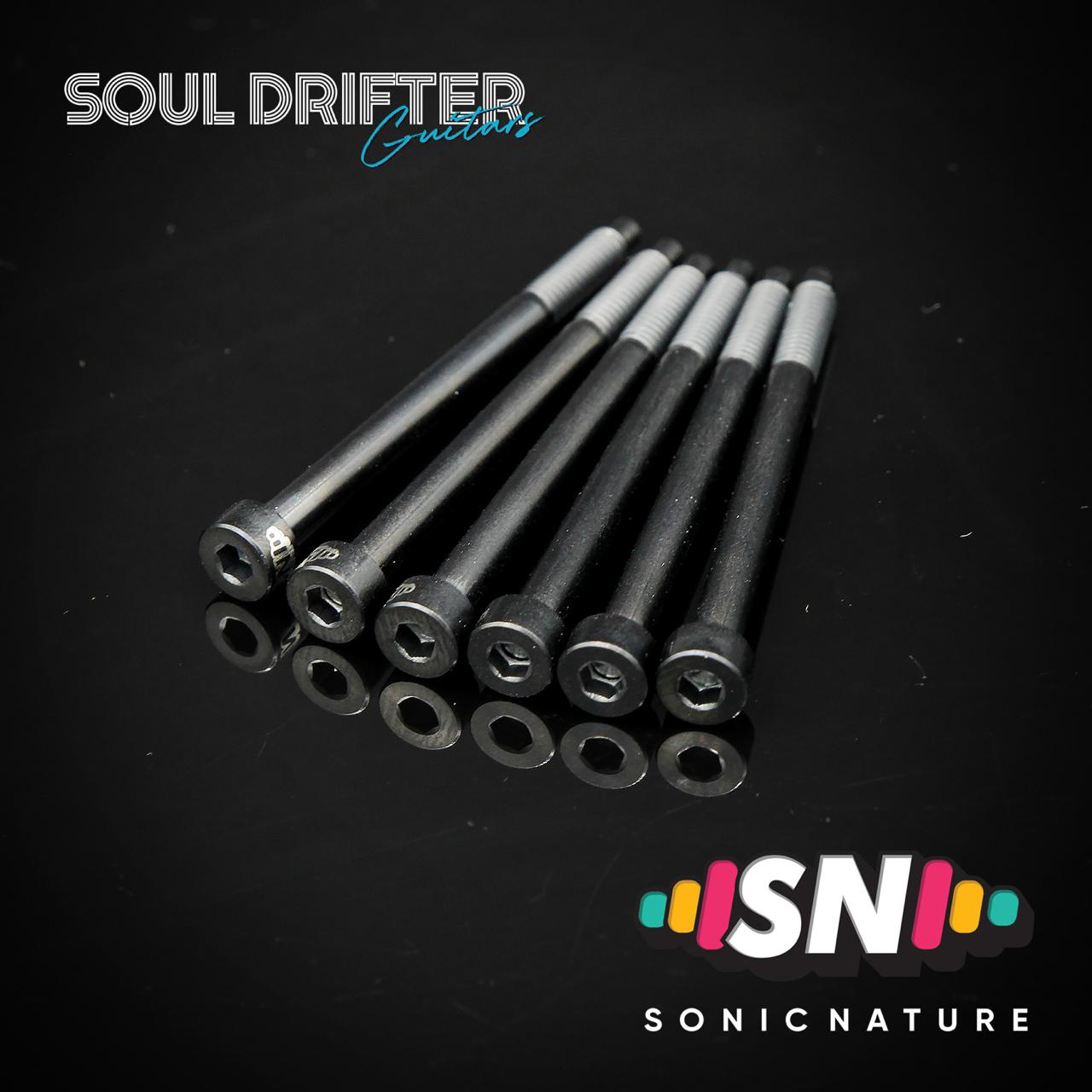 Sonic Nature GR5 Titanium XL String Lock Screws for D Tuners / Longer Applications - Black