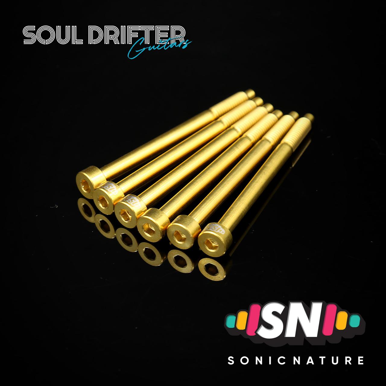 Sonic Nature GR5 Titanium XL String Lock Screws for D Tuners / Longer Applications - Gold
