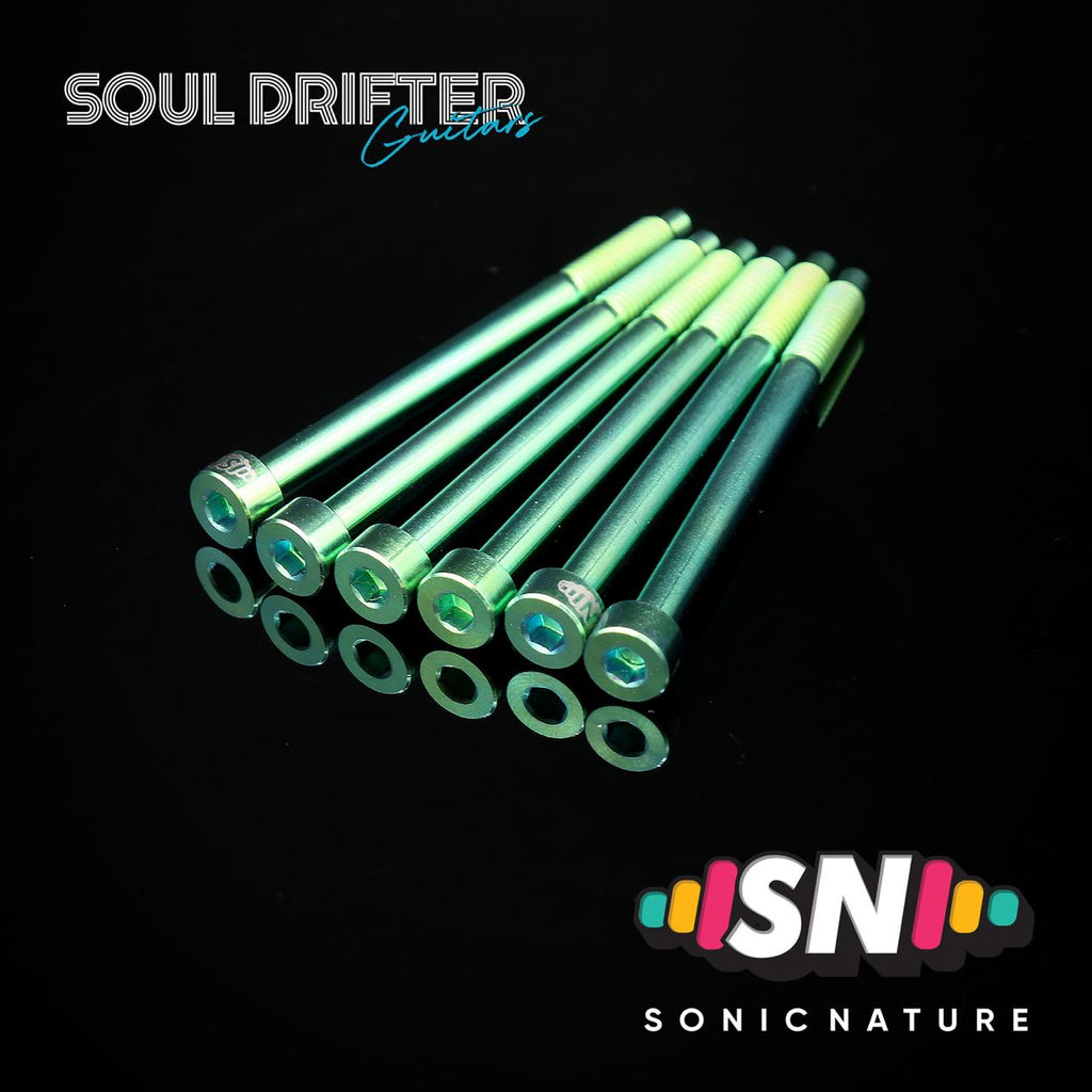 Sonic Nature GR5 Titanium XL String Lock Screws for D Tuners / Longer Applications - Green