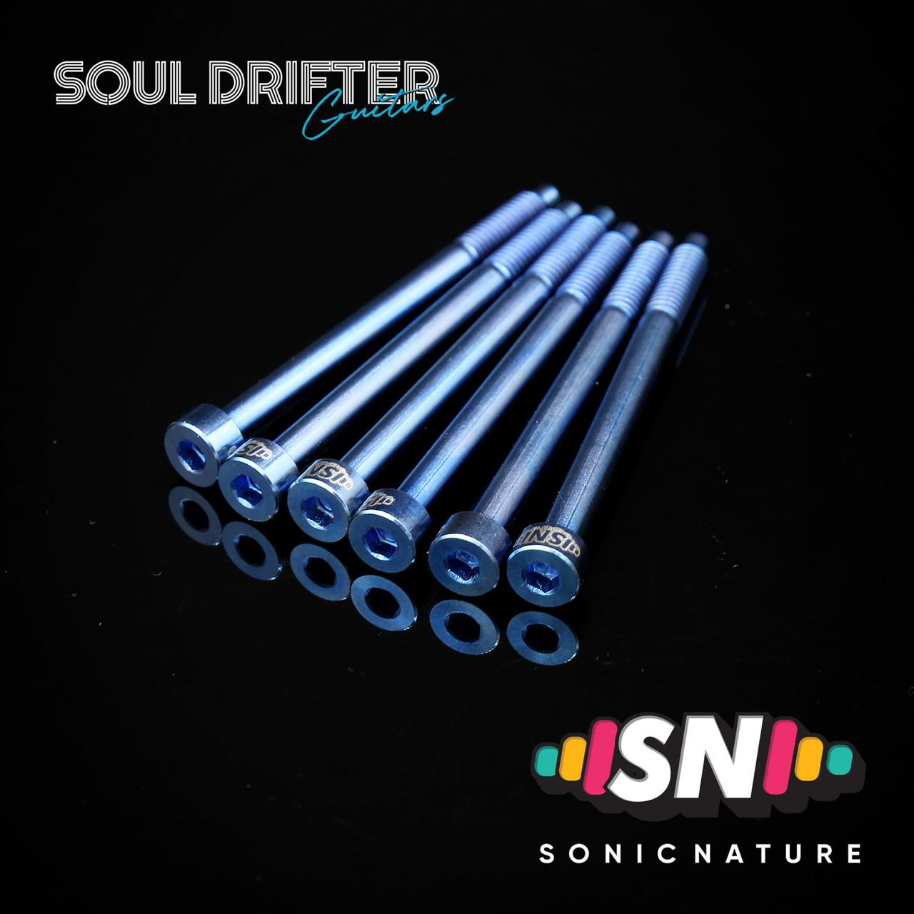 Sonic Nature GR5 Titanium XL String Lock Screws for D Tuners / Longer Applications - Midnight Blue