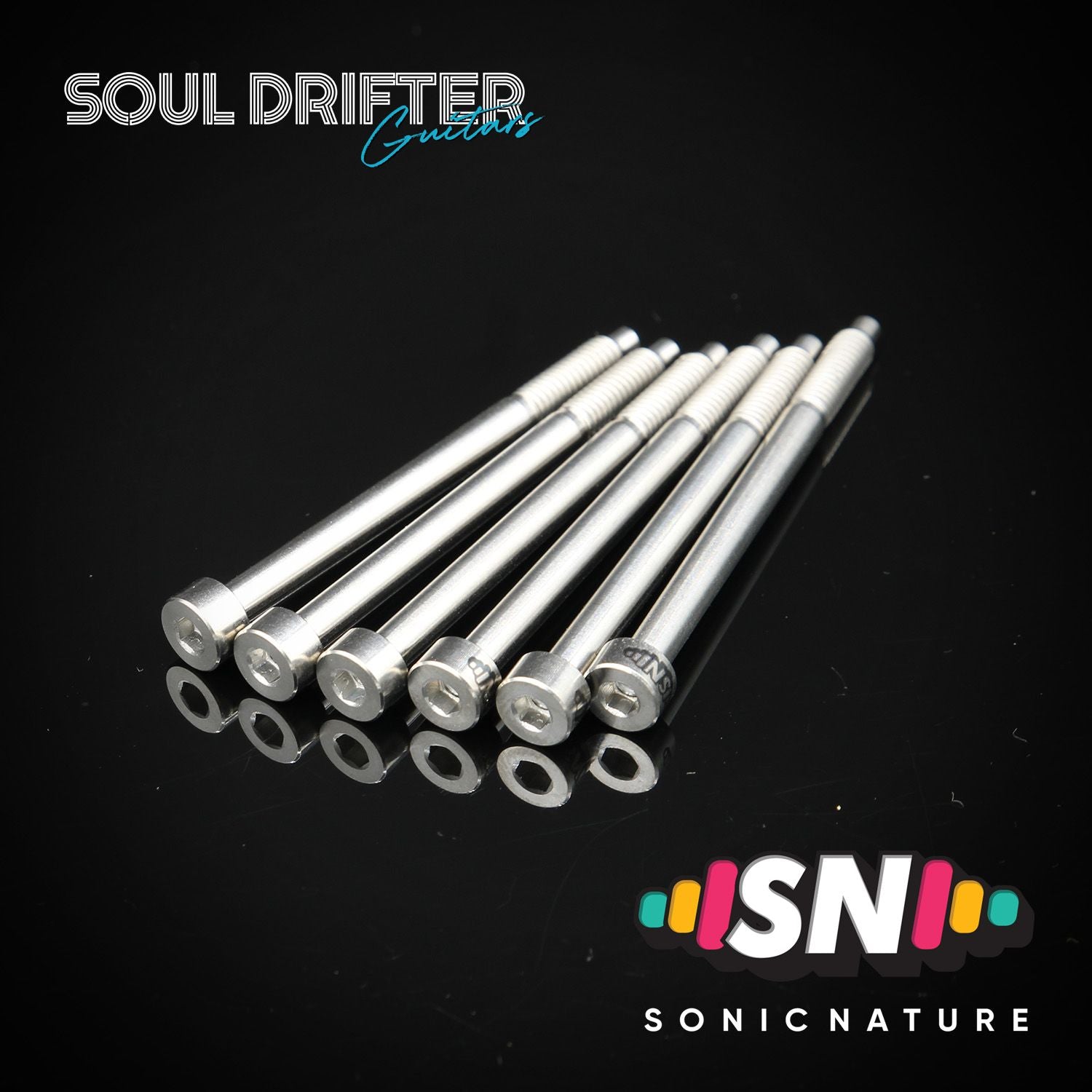 Sonic Nature GR5 Titanium XL String Lock Screws for D Tuners / Longer Applications - Natural