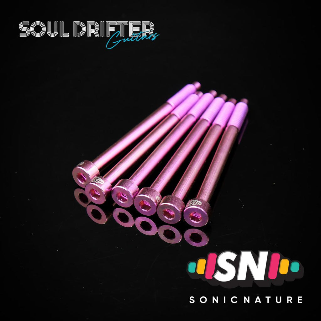 Sonic Nature GR5 Titanium XL String Lock Screws for D Tuners / Longer Applications - Purple
