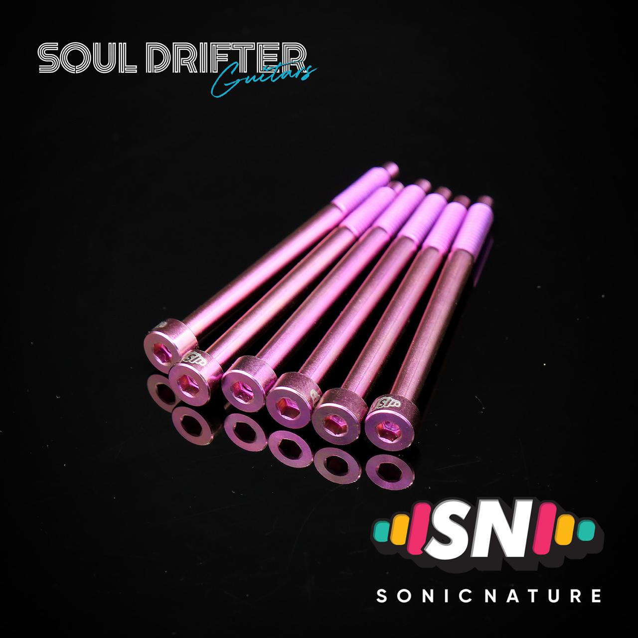 Sonic Nature GR5 Titanium XL String Lock Screws for D Tuners / Longer Applications - Purple