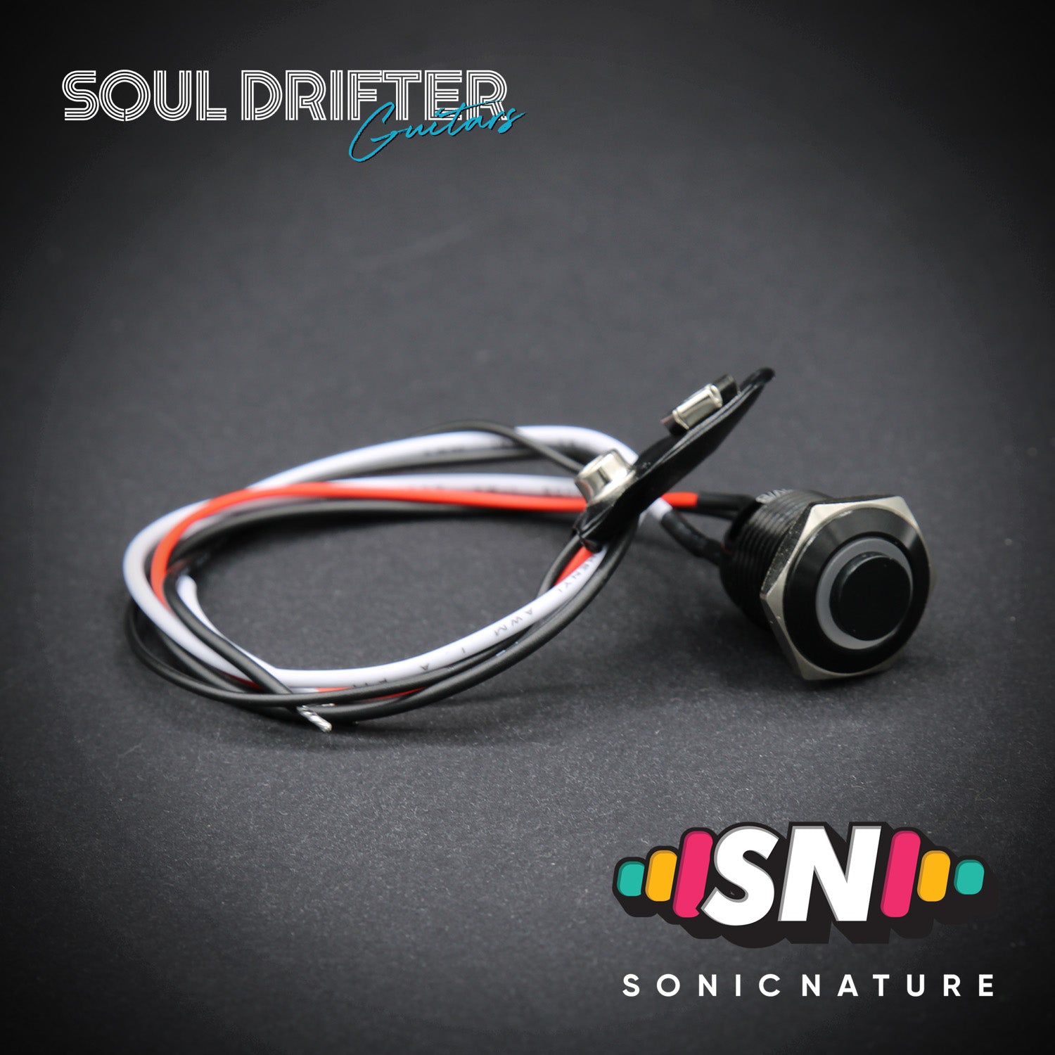 Sonic Nature Momentary Guitar LED Kill Switch 12MM - Black with Red LED