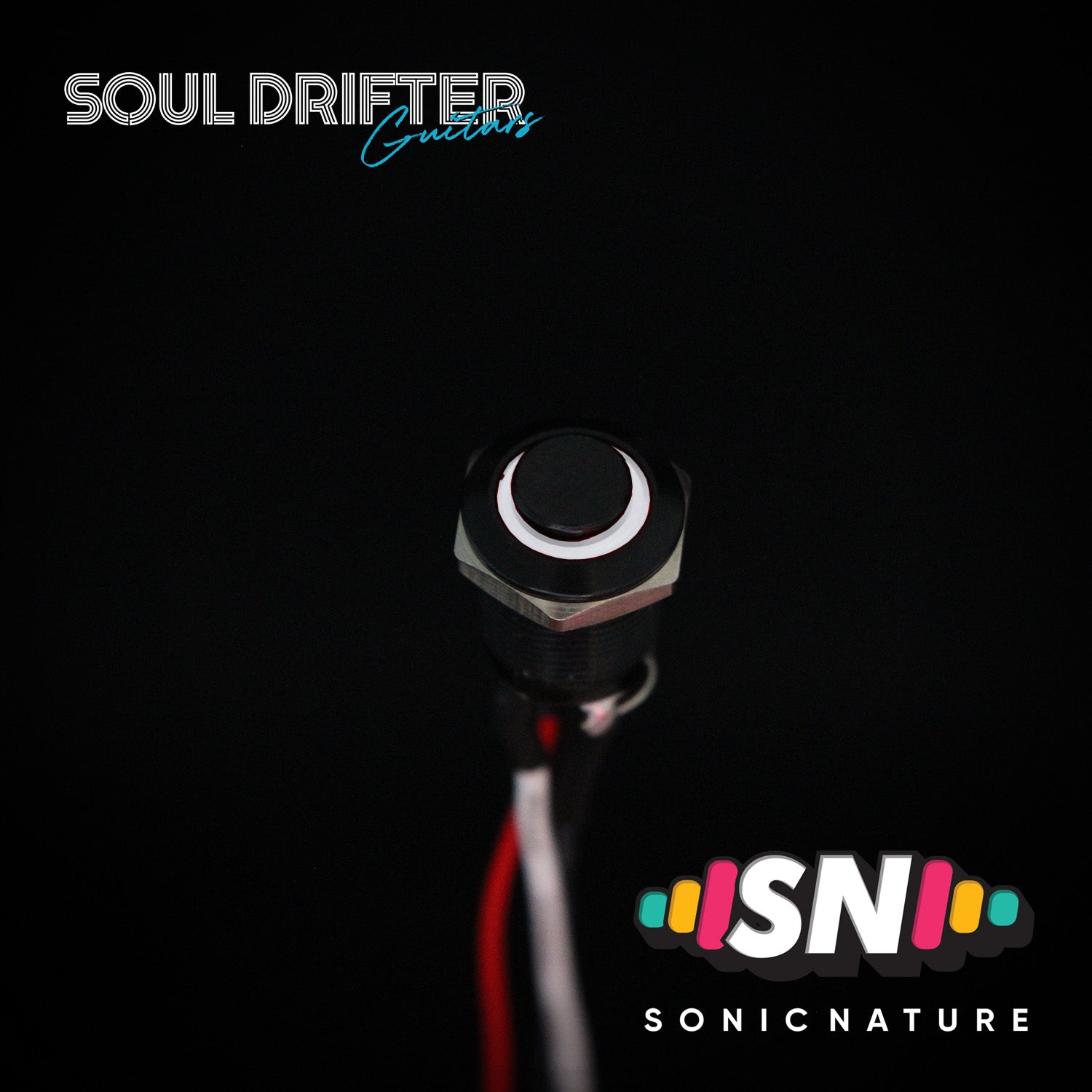 Sonic Nature Momentary Guitar LED Kill Switch 16MM - Black with White LED