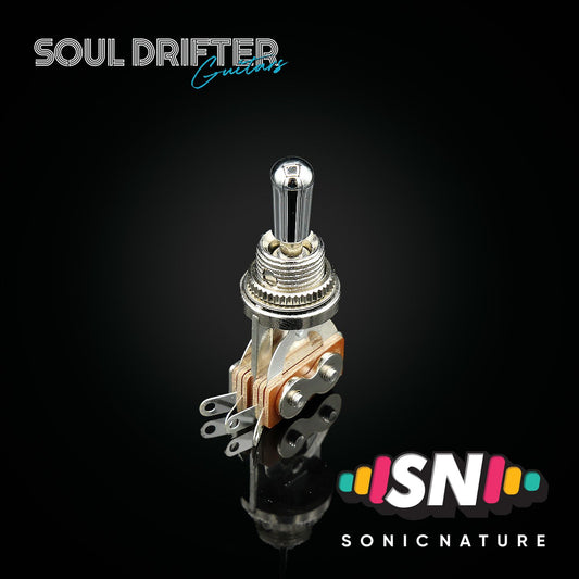 Sonic Nature Premium 3-Way Les Paul Toggle Pickup Selector Switch - Chrome