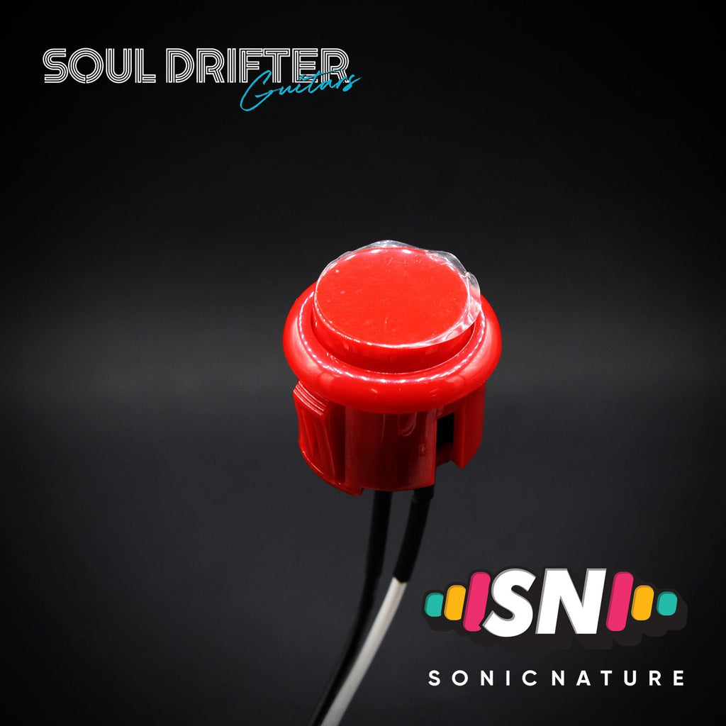 Sonic Nature Solid Arcade Push Button Guitar Kill Switch - Red