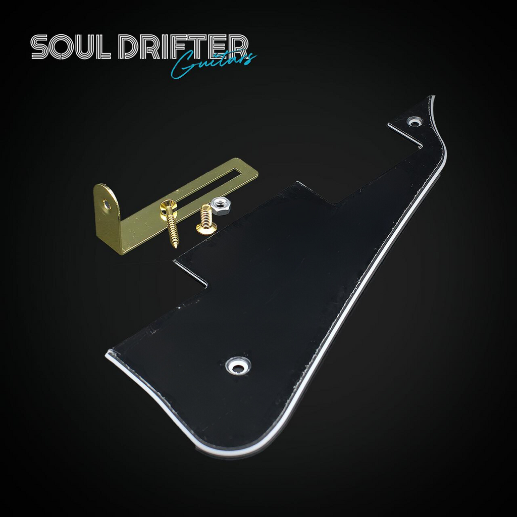 Import Spec LP Style Pickguard with Bracket - Black (Select Bracket Colour)