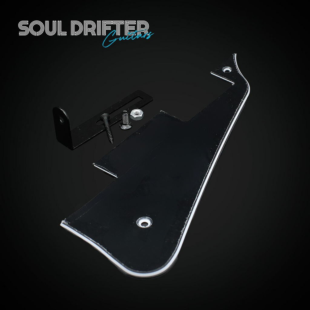 Import Spec LP Style Pickguard with Bracket - Black (Select Bracket Colour)