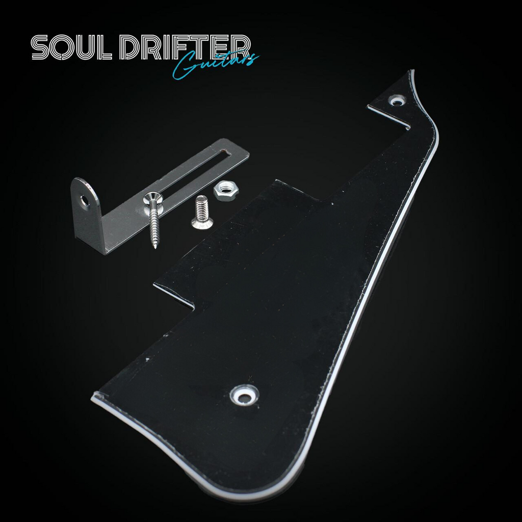 Import Spec LP Style Pickguard with Bracket - Black (Select Bracket Colour)