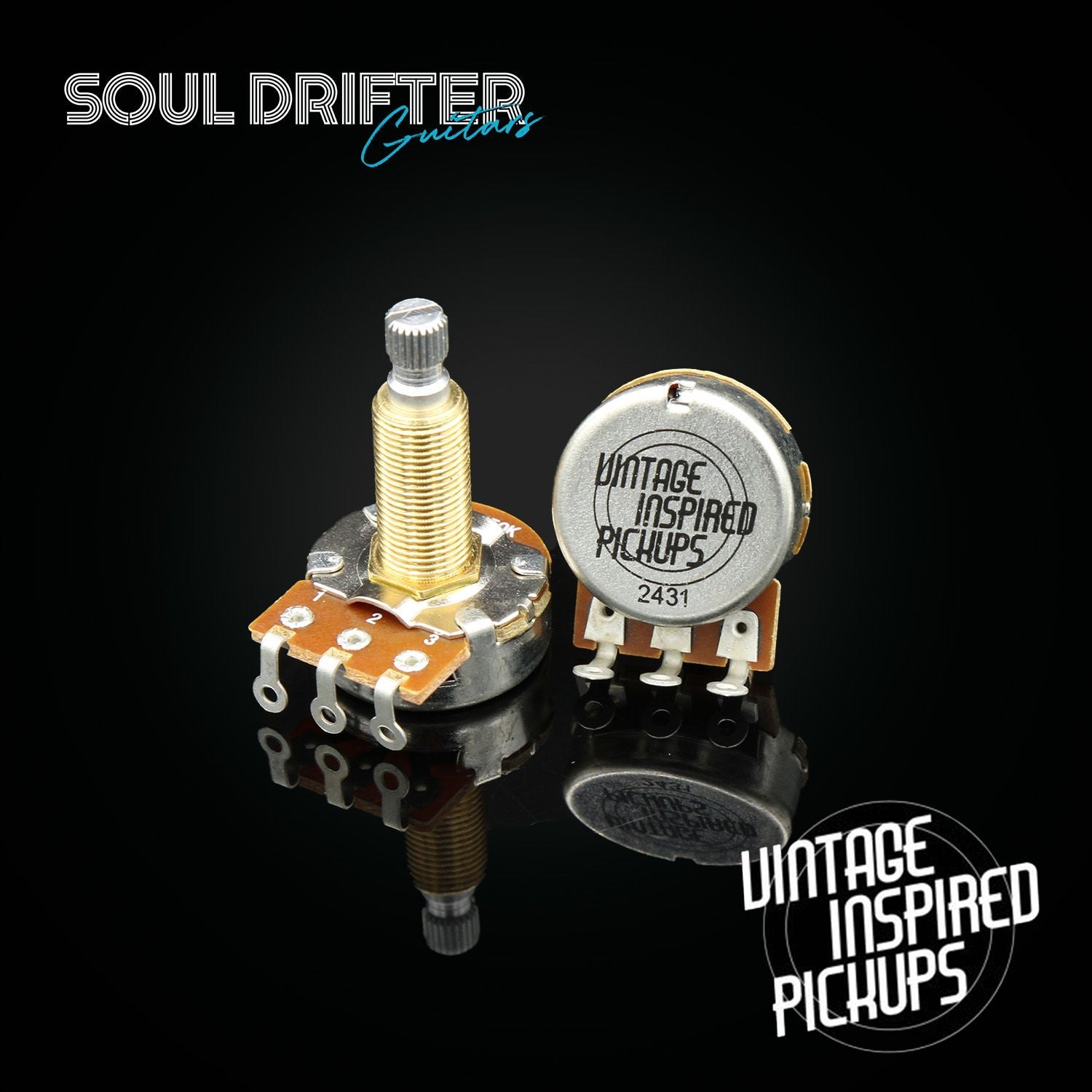Vintage Inspired Pickups VIPots 550k Potentiometer Long Shaft