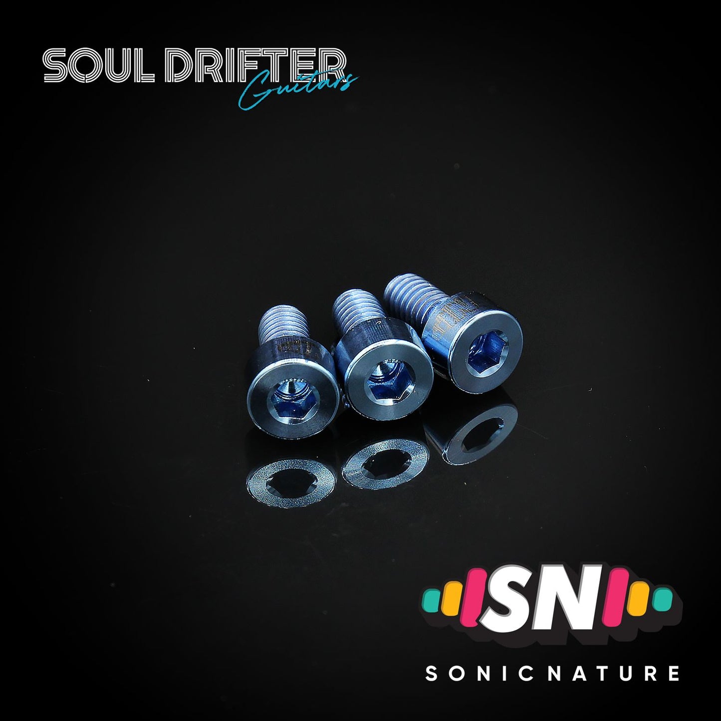 Sonic Nature GR5 Titanium Nut Clamp Screws - Light Blue