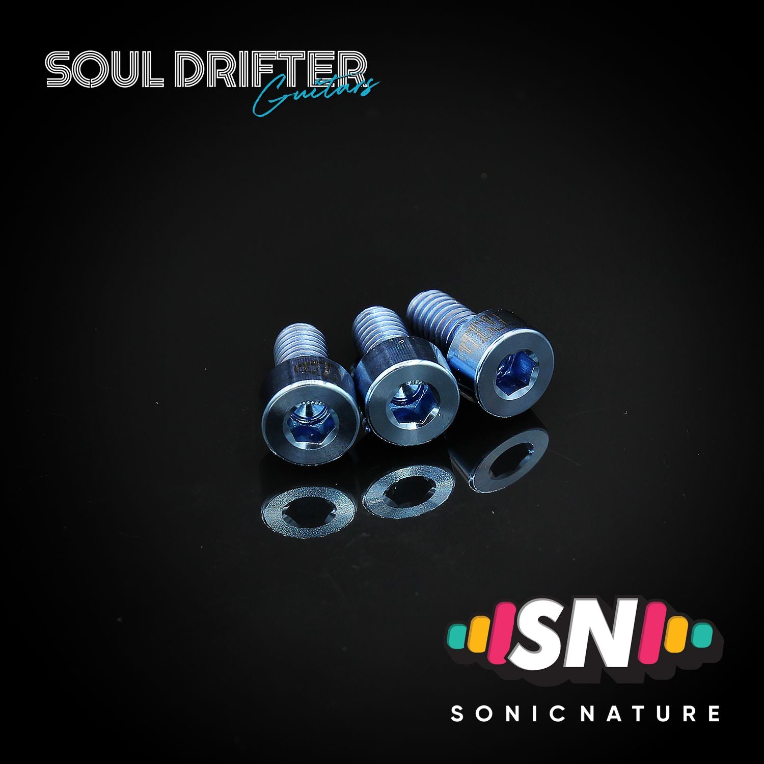 Sonic Nature GR5 Titanium Nut Clamp Screws - Light Blue