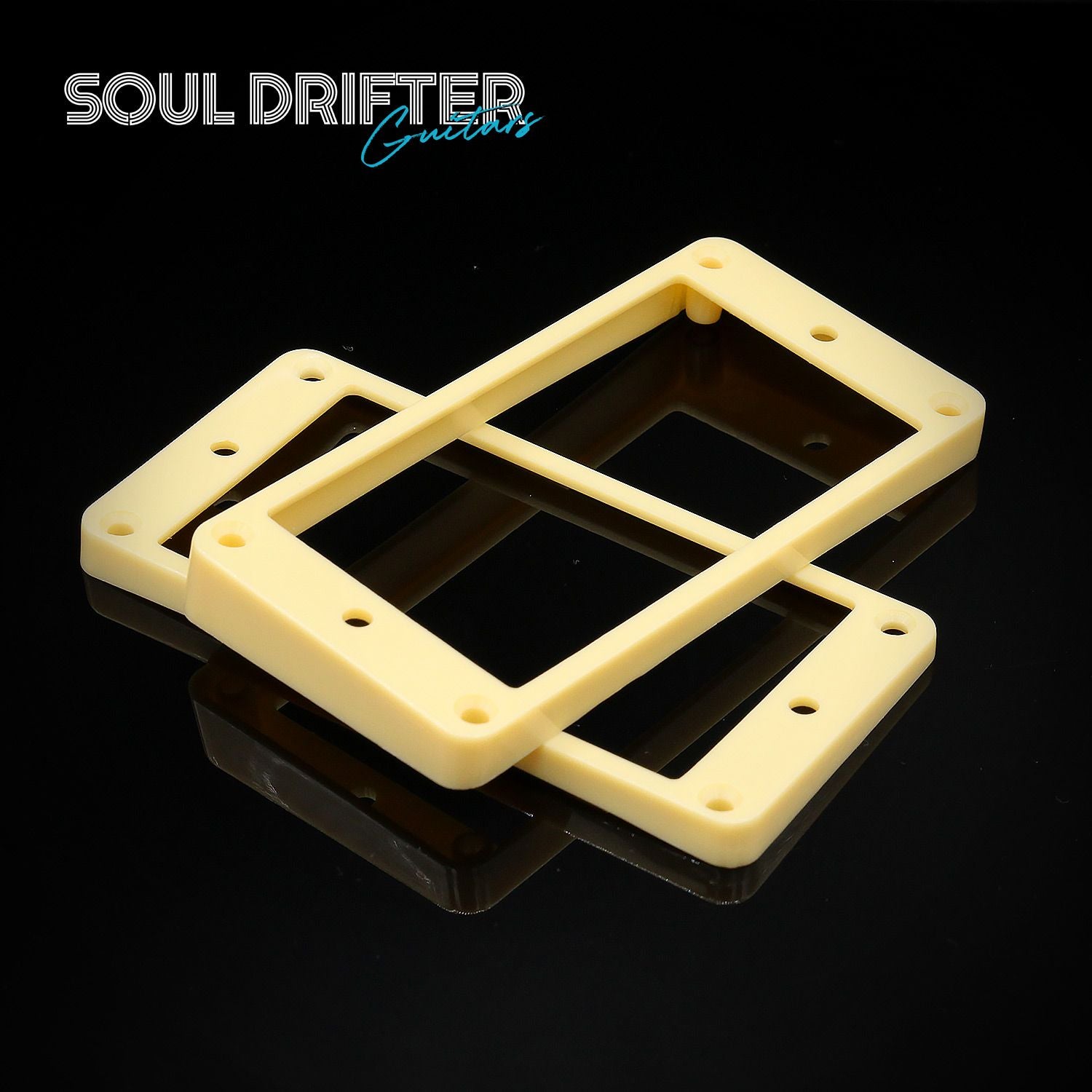 Humbucker Pickup Mounting Ring Set for Curved Top - Cream