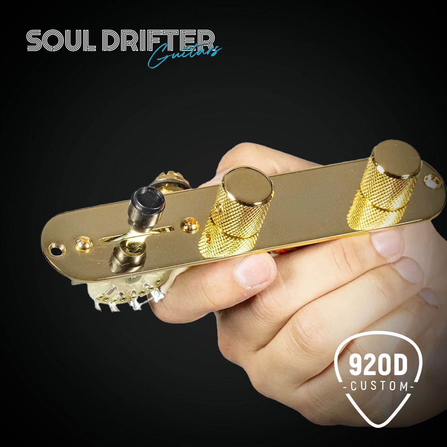 920D Tele® 3-Way Control Plate Upgrade T3W-G - Gold