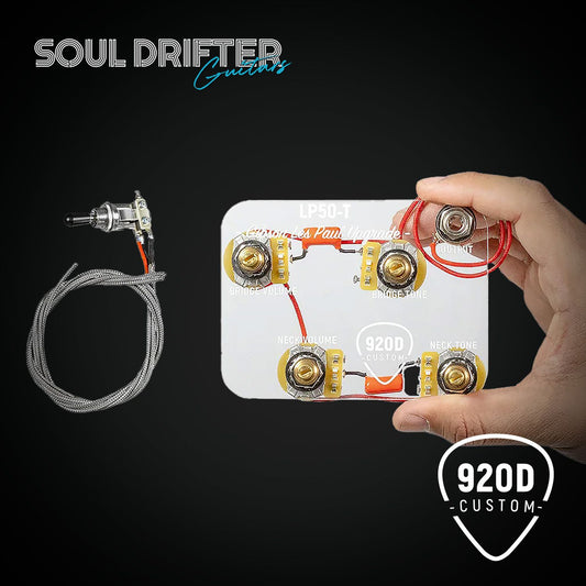 920D Les Paul® Wiring Harness Upgrade With Long Shafts and Pre-Wired 3-Way Switchcraft Pickup Selector - LP50-T