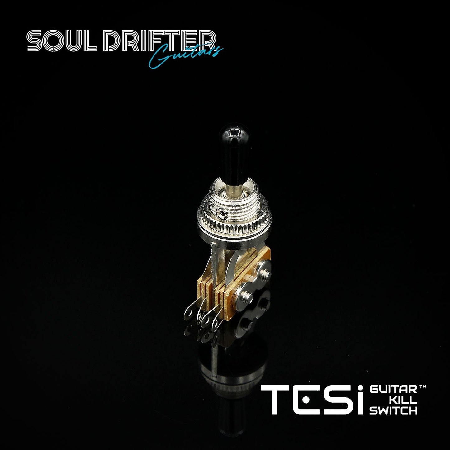 Tesi 3-Way Les Paul Pickup Selector Toggle Switch - Chrome with Black Tip