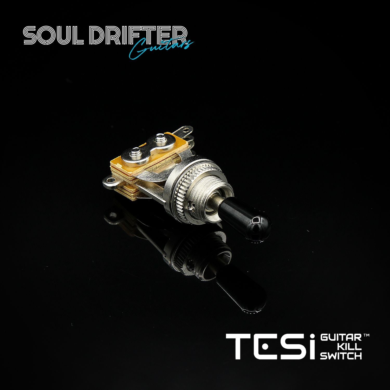 Tesi 3-Way Les Paul Pickup Selector Toggle Switch - Chrome with Black Tip